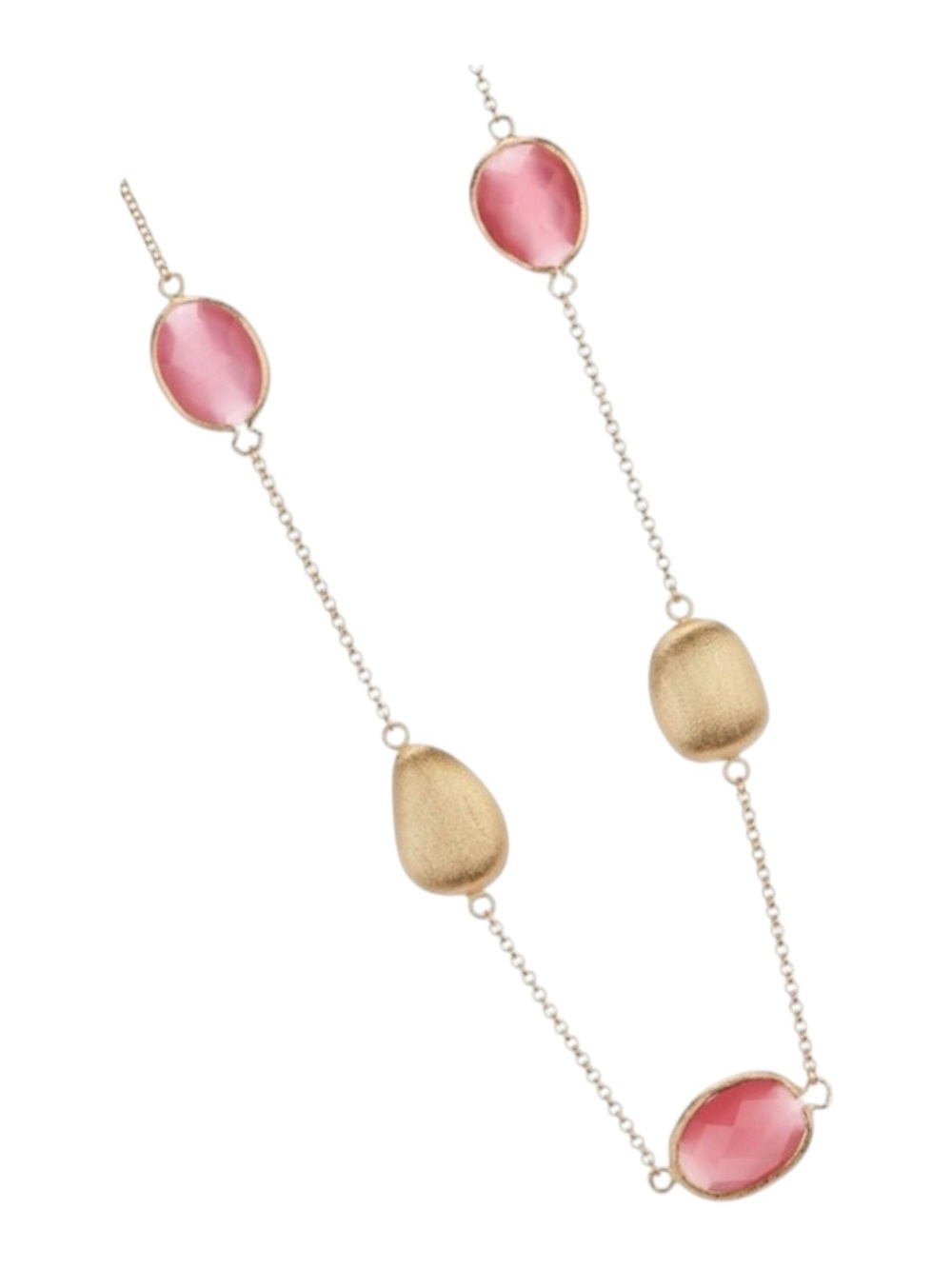 new Rivka Friedman ๐ Pink Cat's Eye Gemstone Necklace ๐ Satin Finish Gold ๐ - Picture 2 of 16